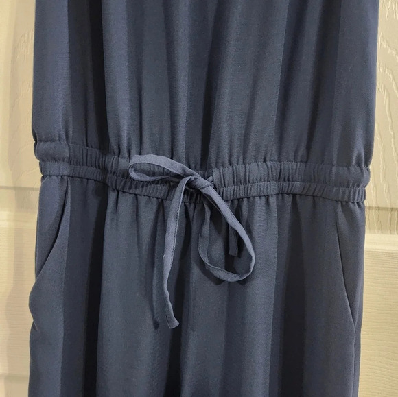 Cabi navy blue french chiffron jumpsuit #303 pockets size xs - Picture 5 of 11